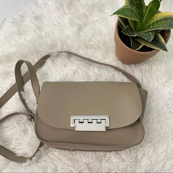 Zac Posen Handbags - Zac Posen Eartha Iconic Saddle Shoulder/ Crossbody Bag - Beige sz small